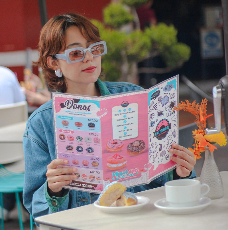 Dona rosa para redes sociales